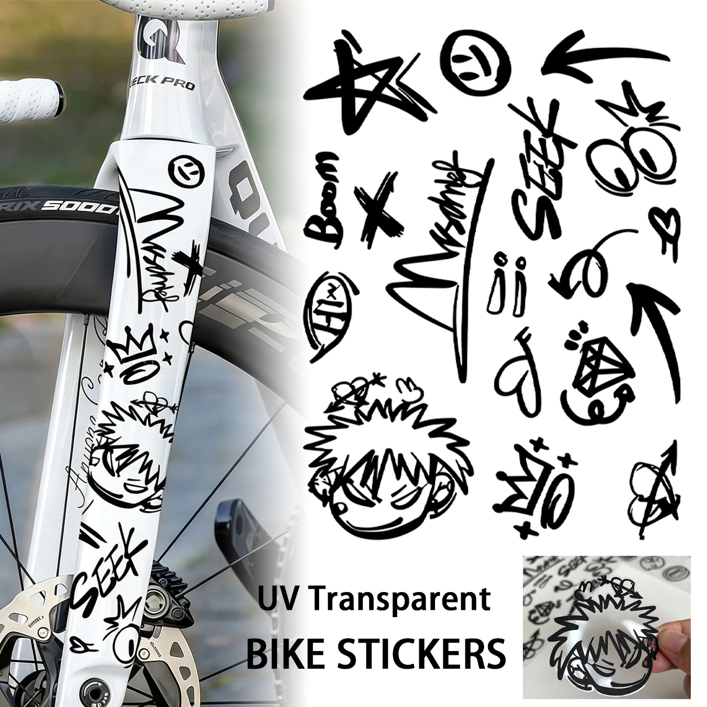 Cycling Gear Sale - УФ-прозрачные граффити-наклейки для велосипедов: для верхней